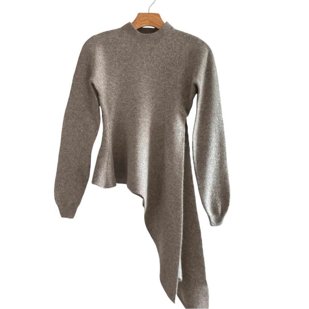 KHAITE Gray Asymmetrical Sweater